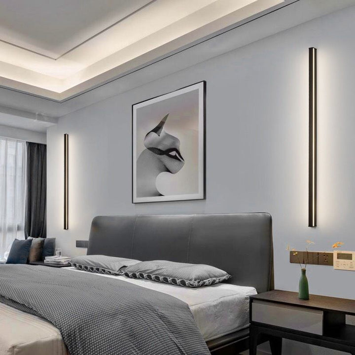 Minimalistyczna liniowa lampa ścienna LED – nastrojowe oświetlenie