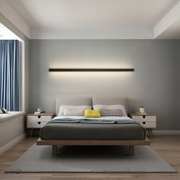 Minimalistyczna liniowa lampa ścienna LED – nastrojowe oświetlenie