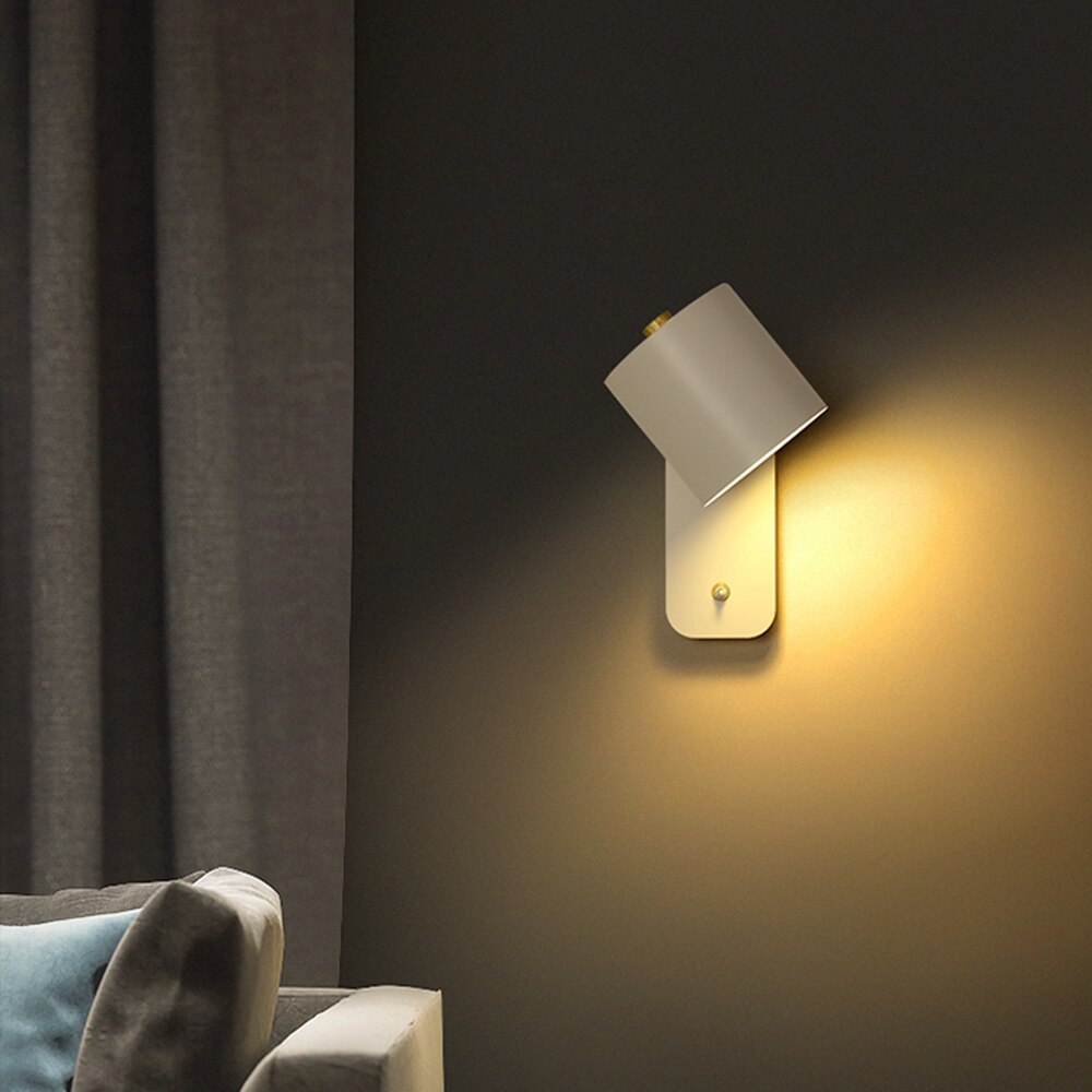 Nowoczesna lampa ścienna LED z włącznikiem – dekoracyjne oświetlenie wewnętrzne